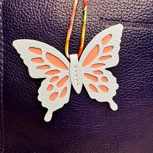 Monarch Butterfly Bag Charm Pink Blue Butterfly Purse Keychain NEW FAST SHIP